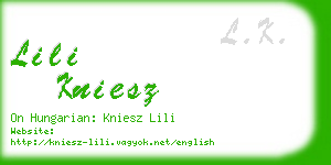 lili kniesz business card